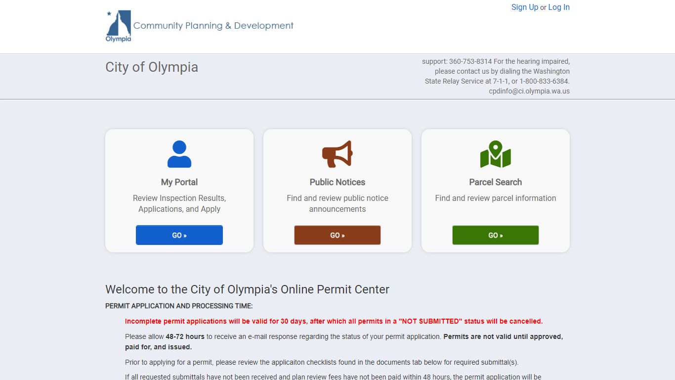 City of Olympia Public Portal