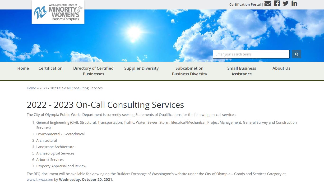 2022 - 2023 On-Call Consulting Services | Office of ...